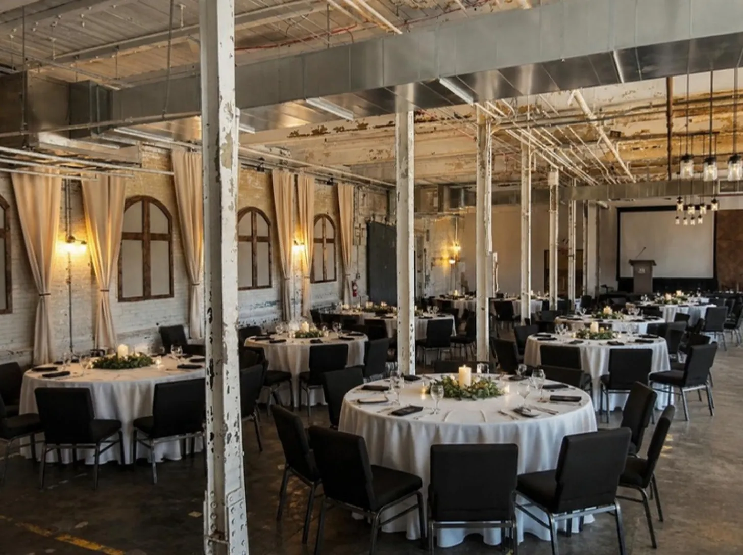 The Loom set for a nonprofit banquet